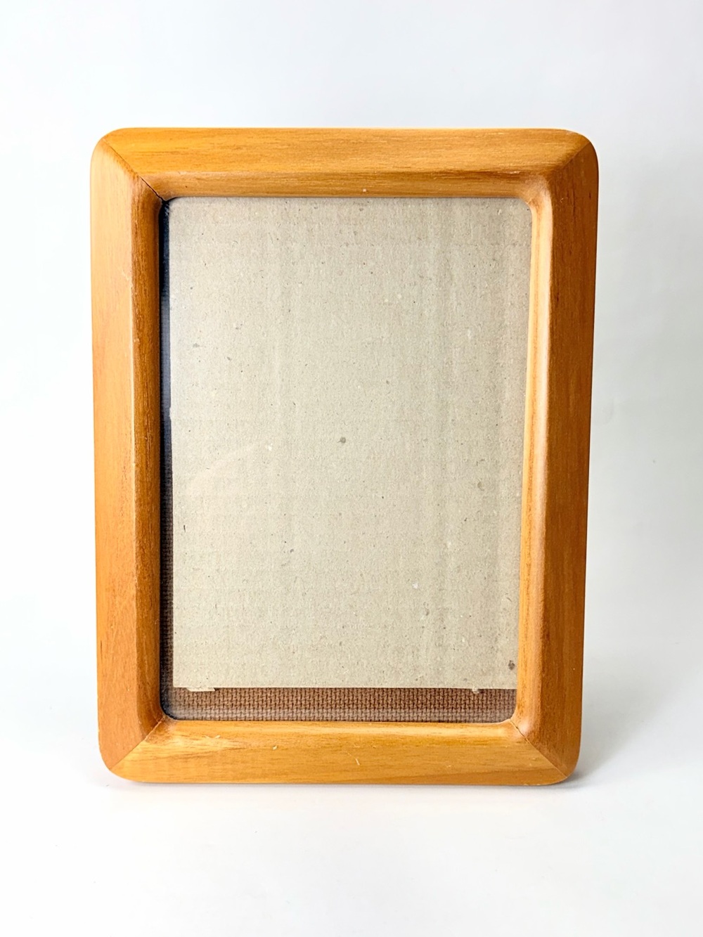 8" x 6" MCM Mid Century Modern Teak? Natural Wood Picture Frame